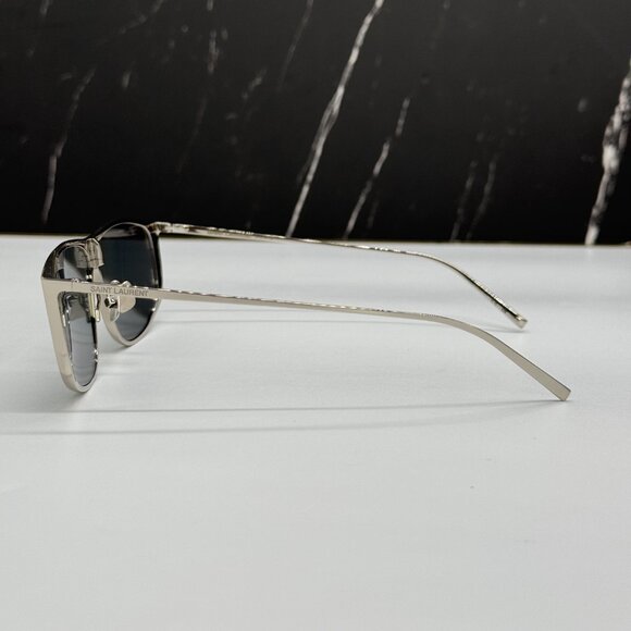 NEW SAINT LAURENT SL605 LUNA 003 SUNGLASSES WOMEN SQUARE SILVER EYEWEAR SL 605 - Picture 7 of 10